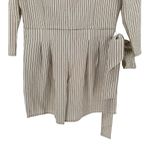 En Saison Taupe White Textured Striped Romper size Small NWT 3/4 Sleeves Photo 7