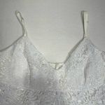 BCBGMAXAZRIA White Lace Crop Top Lined Adjustable Straps Size Large Photo 7