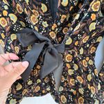 Free People Nicolette Velvet Floral Blazer with Bow black gold Photo 2