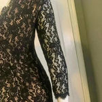 Eliza J  Dress Womens 4 Black Lace Overlay Knee Length Event Party Sheath #304 Photo 11