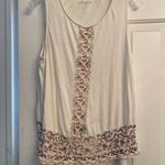 Lucky Brand  Embroidered White Cotton Tank Top L Photo 9