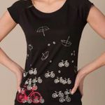 Black Bamboo Bike Umbrella Print Black Sleeveless Top Casual Comfy T Photo 0