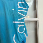 Calvin Klein  Logo Classic One Piece Swimsuit Tiffany Blue Women’s Size 6 Small Photo 1