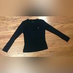 Lacoste - Women's Classic Black V-Neck Blouse Size 42 Photo 1