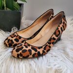 Calvin Klein Saxton Leopard Print Calf Hide Wedge Heels 7.5 Photo 1