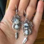 White Buffalo Sterling Silver Dangle Earrings Photo 6