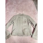 Hugo Boss  Leather Jacket Women's Size Small Beige Full Zip Top Biker Style READ Photo 5