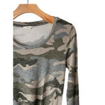 Aeropostale  Long Sleeve Top Womens Size M Camo Distressed Round Neck Ruched Photo 2