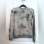 IRO  Jeans Kismet Distressed Crewneck Sweatshirt Gray Grunge Y2K Streetwear‎ Med Photo 2