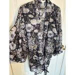 LC Lauren Conrad Kimono One Size Floral Belt Beach Cover Up Vacation Beach Cover Up Boho Resort Photo 3
