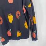 Ann Taylor LOFT Sweater Size Medium Apple Cider Donut Fall Orchard Novelty Print Photo 8