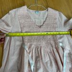 Sundance  Julia Red Smocked Top Elastic Cuffs V-Neck Size Medium Shirt Babydoll Photo 3
