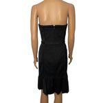 White House | Black Market Black House White Market Strapless Faille Ruffled Hem Black Dress size 6 NWT Photo 2