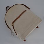 Madewell  The Charleston Backpack in Beige Vintage Canvas Italian Leather Trim Photo 3