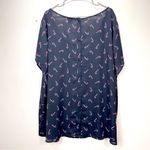 Torrid NWT Candy Cane Black Abbey Georgette Button Back Holiday Top Size 6X Photo 6