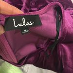 Lulus Sweet Desire Magenta Velvet Long Sleeve Skater Dress Size Small .  NWT Photo 6