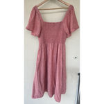 Madewell Lucie Linen Blend Smocked Midi Dress XL Cottage Boho Lagenlook Stretch Photo 4
