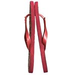 Tory Burch Flip Flops Womens 9 Burgundy Red Ikat Logo Medallion Beach Resort Photo 5