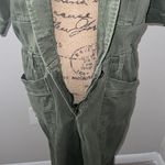 Democracy Olive Green Stretch Cotton Twill Jumpsuit Photo 5