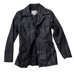 Nine West Leather Jacket Coat Black S Small Photo 0