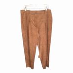 Calvin Klein Brown Faux Suede Cropped Pant Size 14 High Rise Straight Leg NWT Photo 3