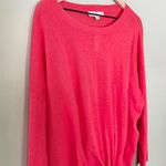 Loft NWT Linen Slouchy Tie Front Sweater Lightweight Top Pink Size XL Photo 4