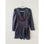 ZARA  Jacquard Dot Puff Shoulder Blazer Mini Dress Black Size Small Photo 1