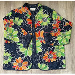 Alfred Dunner | Women's Floral Print Quilted Open Front Lightweight Jacket | 14P Photo 0
