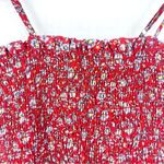 Timing Cropped Shirred Tank Top Red Floral Size Small Photo 0