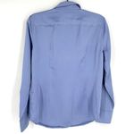 J.Crew  Slim-fit drapey button down‎ shirt luster crepe satin blue Size 6 Small Photo 2