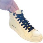 P448 Nautilus High Top Skate Sneakers White Italian Size 35 (US 5) EUC Photo 3