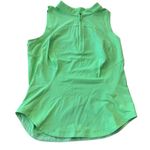 Lululemon Front Zip Mock Neck Tennis Tank Shirt Green Size 4 Sleeveless Top Photo 2