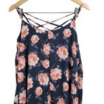 Navy & Pink Floral Slip Tank Dress Size M Blue Size M Photo 4