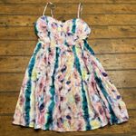 New Look New‎ Look Abstract Watercolor Sleeveless Strap Dress Size Medium Spring Summer Photo 0