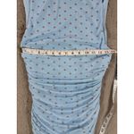 ZARA NWT  Light Blue Polka‎ Dot Sleeveless Ruched Bodycon Mini Dress size M Y2K Photo 4
