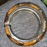 Deep Earth Tone Enamel Golden Swirl Bangle Bracelet Gold Photo 2