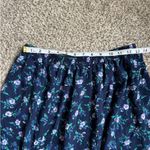 Liz Baker  Essentials Blue Green Floral Midi Skirt Casual Retro Vintage Medium Photo 4