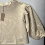 Marine layer  Organic Cotton Puff Sleeve Crop Top Cream Sustainable Sweatshirt Photo 3