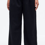 Madewell  The Harlow‎ Wide-Leg Linen Blend Pants in True Black Sz 0 NEW Photo 0