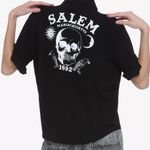 Hot Topic Skull Salem Oversized Button Shirt Womens S Black Goth Witch Moon Photo 0