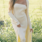 Bump Friendly long dress Yellow Size L Photo 0