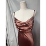 Revelry Skye Satin Desert‎ Rose Bridesmaid Dress Womens 4 Petite maxi Prom New Pink Size 4P Photo 4
