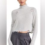 SER.O.YA Fae Distressed Turtleneck Sweater in Silver Size L Photo 0