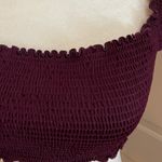 Victoria's Secret Pink by Victoria’s Secret deep purple ruched cap sleeve cropped top Size S. Photo 0