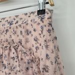 Love Shack Fancy Lily Skirt Size 4 Persian Pink Floral Ruffle Trim 100% Silk Boho Photo 5