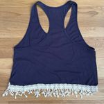 Arizona Jeans Navy Racerback Tank w/Crochet Trim - Size L Photo 1