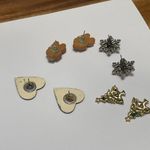 Lot Of 4 Earrings Pierced Christmas Holiday Heart Gingerbread Man Snowflake Etc Photo 9
