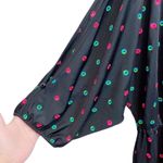 Marc by Marc Jacobs  Med Cold Shoulder Novelty Lips Embroidered Black Midi Dress Photo 3