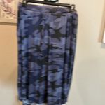 Zenana Outfitters Blue gray camo midi skirt with pockets and tie front Photo 3