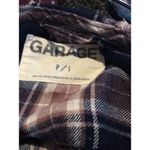 Garage Plaid Hoodie Cropped Shirt  Size Small Lace up Front Photo 1